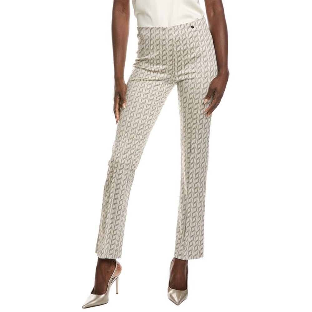 Marc Cain Womens  Printed Pant, Beige